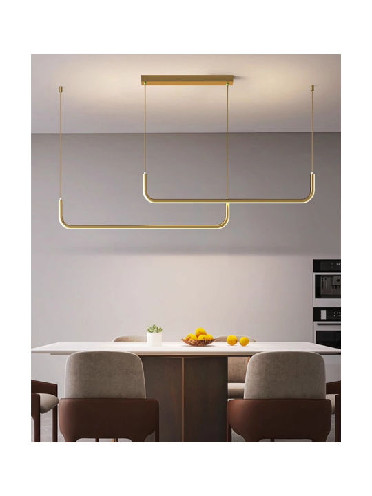 Bronzedesign Hängelampe LED Schiene mit Warmes Weiß Licht Gold