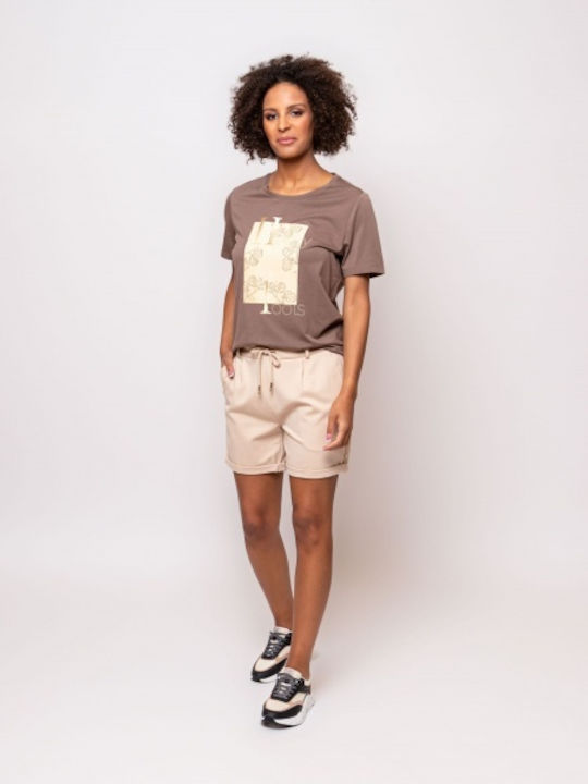 Heavy Tools Damen T-Shirt Taupe