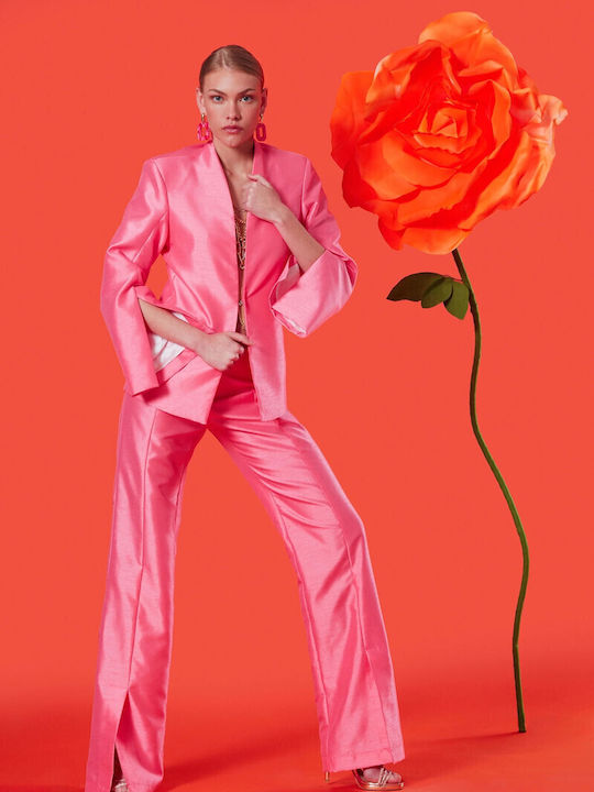 Damen Stoff Hose Pink