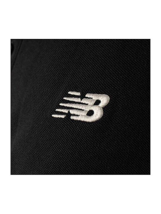 New Balance Bluza Bărbătească cu Mânecă Scurtă Polo Neagră