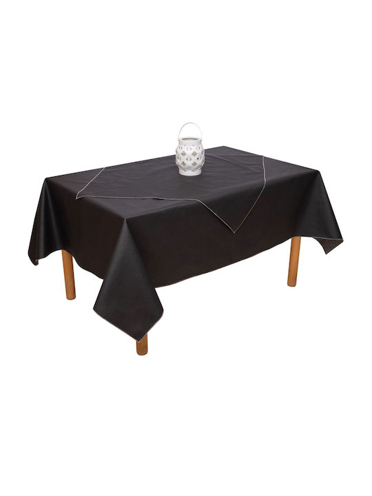 Viopros Tablecloth Stain Resistant Diana Black Velvet-Black Metal 160x160cm