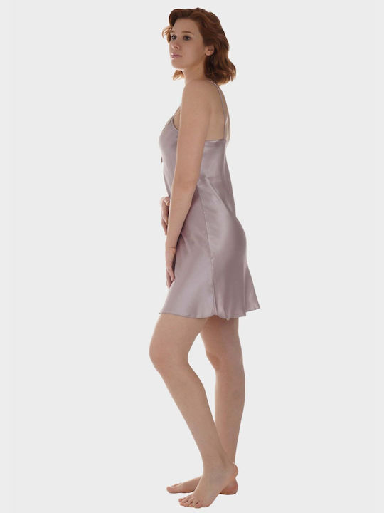 G Secret Summer Satin Women's Nightdress Gray