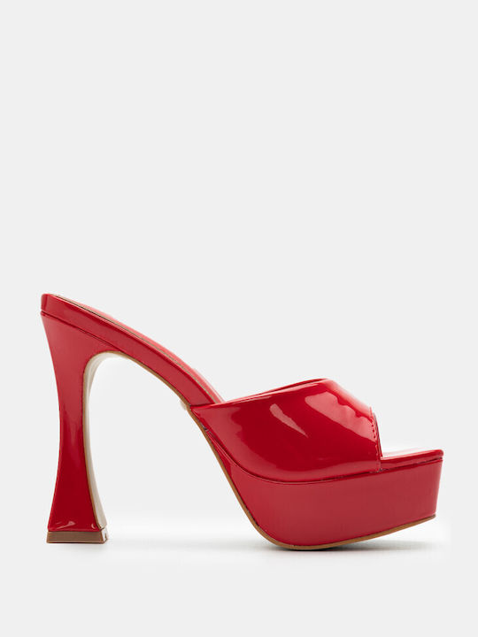 Luigi Heel Mules Red