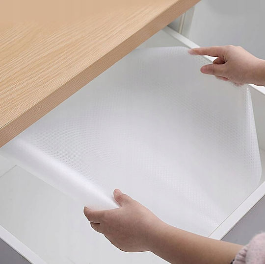 Folie antiderapantă pentru sertare Zola alb-transparent 300 X 50 cm