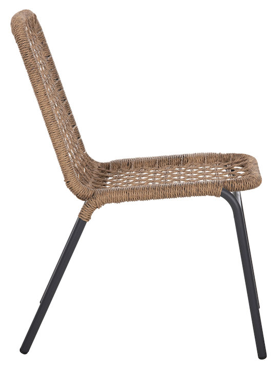Scaun de exterior Aluminiu Spano Cărbune de lemn 46x59x80cm