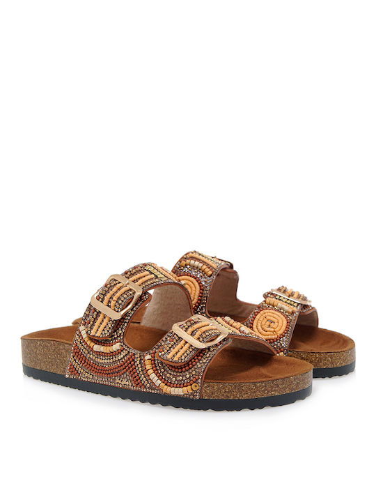 Exe Synthetic Leather Women's Sandals Tabac Brown