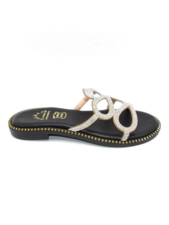 Ipodima Leder Damen Flache Sandalen