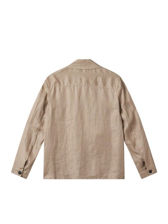 Langärmlig Leinen Hemd Beige