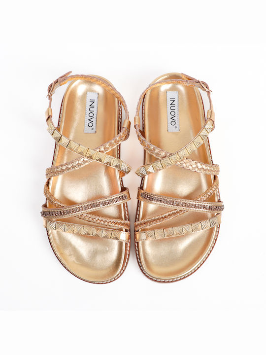 Inuovo Leather Women's Sandals Gold