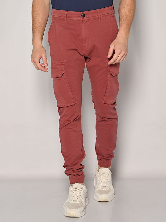 Camaro Men's Trousers Cargo Elastic Burgundy