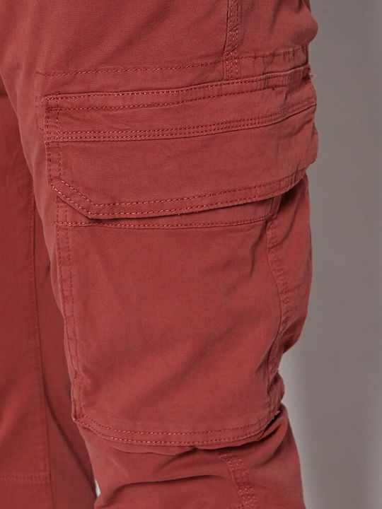 Cargo Men's Trousers Elastic Burgundy