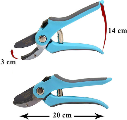 Richmann Pruning Shears Type Ratchet Length 20cm with Maximum Cutting Diameter 16mm