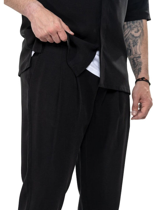 Twin Black Men's Trousers in Loose Fit Black