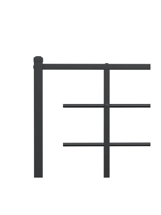 King Size Metal Bed Black with Slats for Mattress 193x203cm