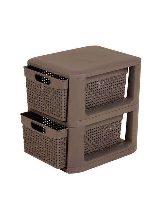 Homeplast Drawers Plastic in Brown Color 33x26x34.5cm