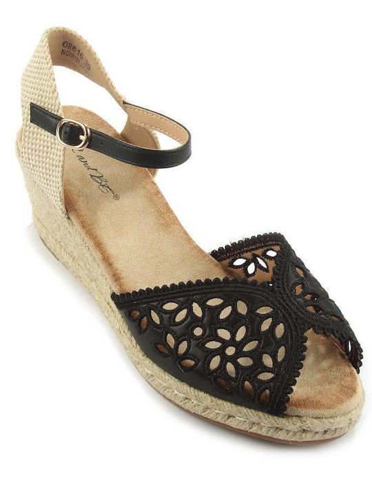 Fshoes Fshoes Platforme dama în stil espadrile Negre