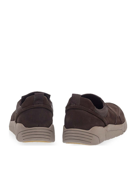 De piele Slip-on-uri pentru bărbați Maro