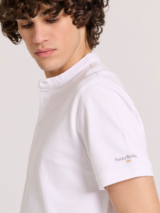 Short Sleeve Melange Blouse FBM009-008-11-White