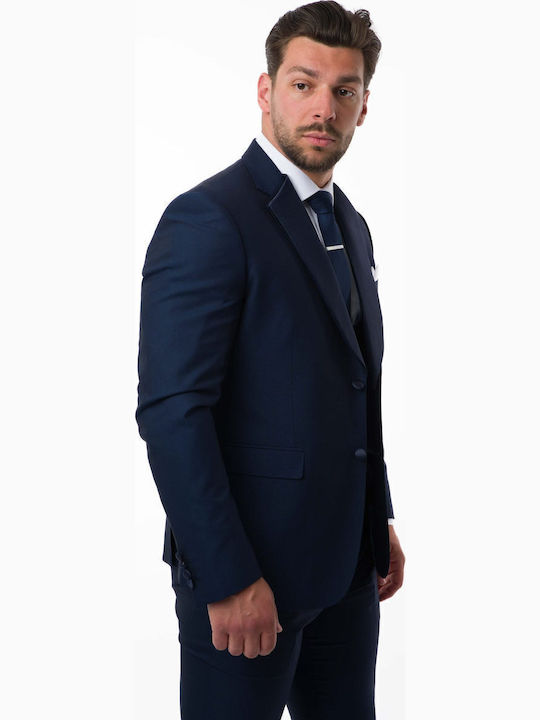 Men's Suit with Vest Blue