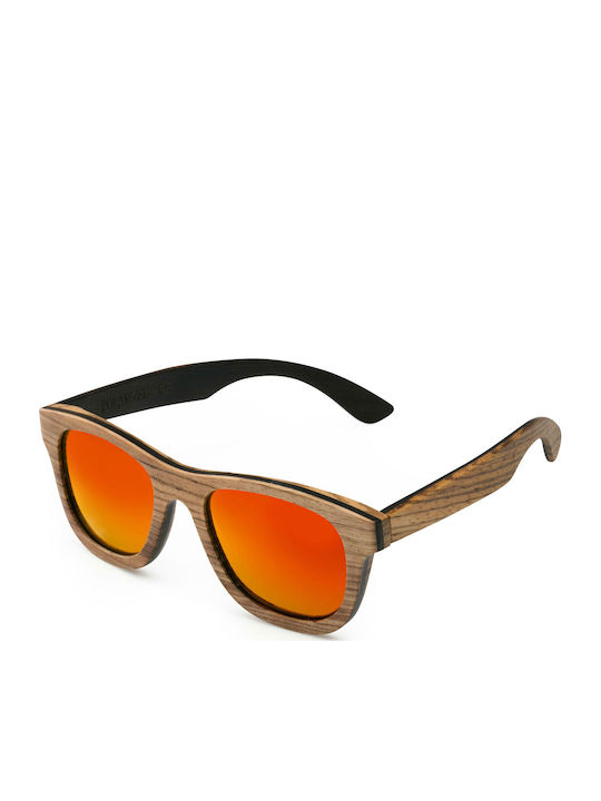 V-store Unisex Sunglasses with Gray Plastic Frame and Orange Polarized Mirror Lens WD033