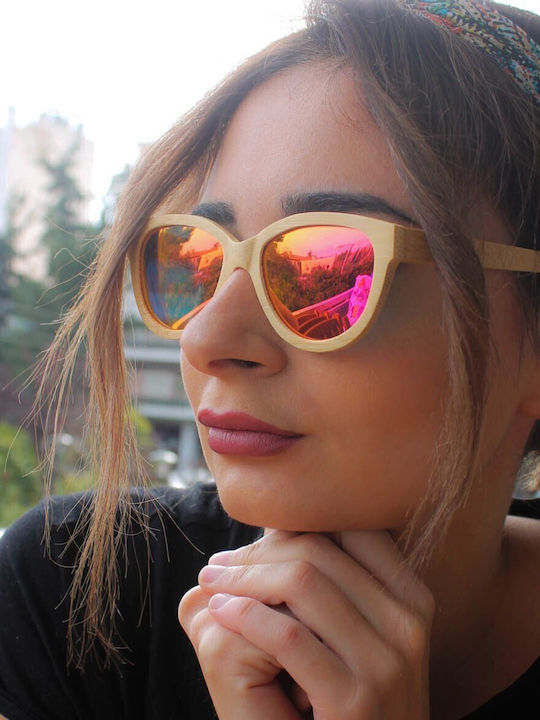 V-store Women's Sunglasses with Multicolour Plastic Frame and Brown Gradient Polarized Lens WD017