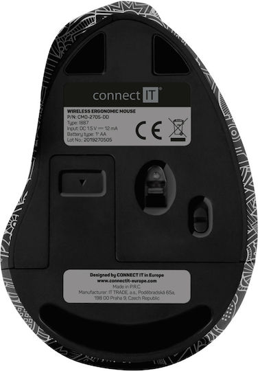 Connect IT Gloss Kabellos Ergonomisch Vertikal Maus Schwarz
