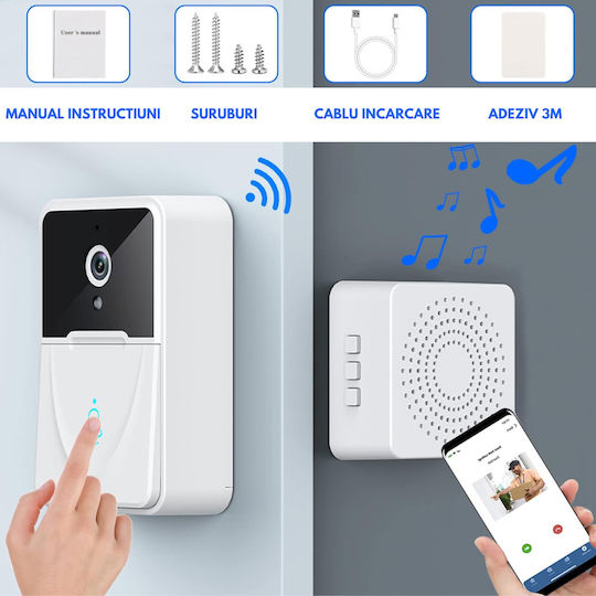 Wireless Doorbell Wi-Fi White