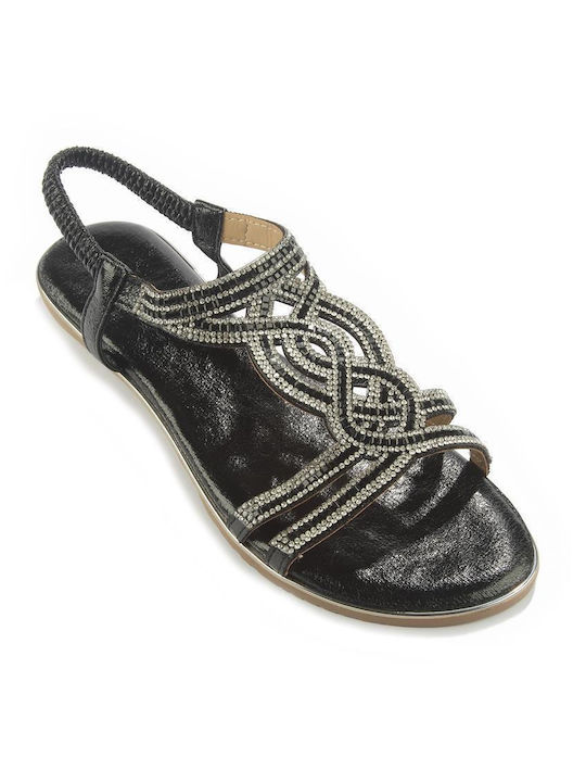 Fshoes Women's Flat Sandals in Black Color