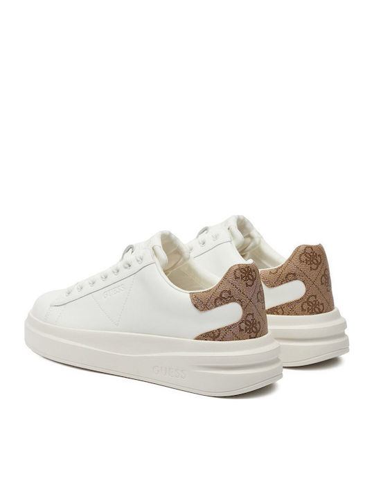 Guess Elbina Flatforms Sneakers White Beige