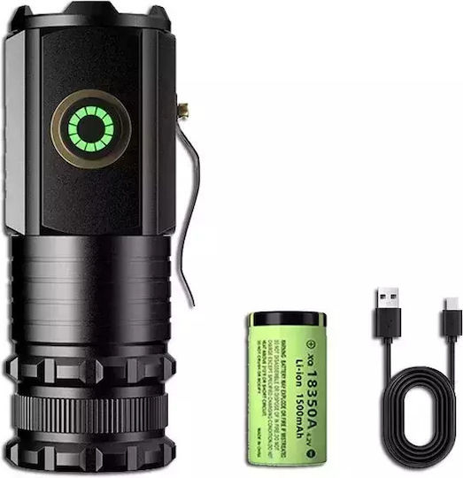 Lumină de lucru și de sit, cu baterie Lanternă LED IP65 cu Luminozitate Maximă 6000lm Turboforce Axios Puternic Profesional Mini Negru