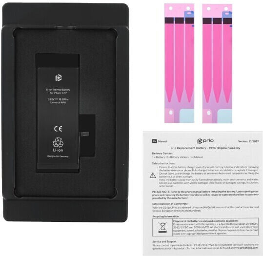 Prio Retail Box Kompatibler Ersatzakku 2750mAh für iPhone 6s Plus