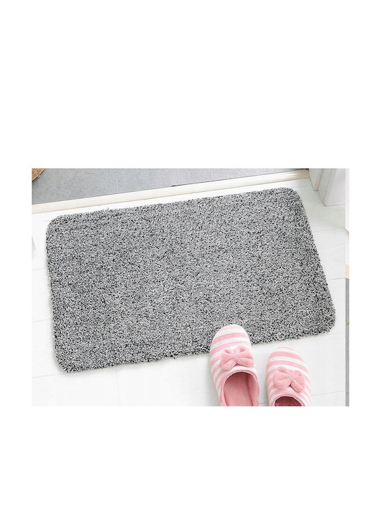 Covor de Intrare Mochetă cu Suport Antiderapant Gri 46x70buc