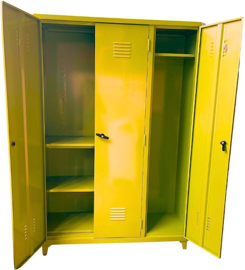 Dulap Trei Frunze Metalic Galvanizat Cu Din Posibilitatea De Blocare 195x45x130 Cm