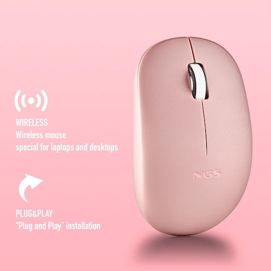 NGS Fog Pro Wireless Ergonomic Mouse Pink