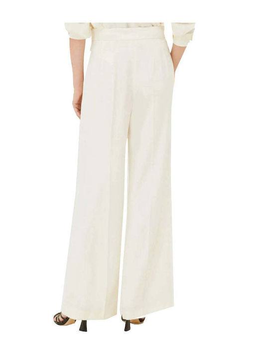 Marella Women's High-waisted Fabric Trousers White