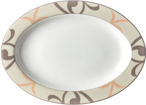Van Kottler Servierplatte Oval aus Porzellan Beige 21x21cm 6Stück
