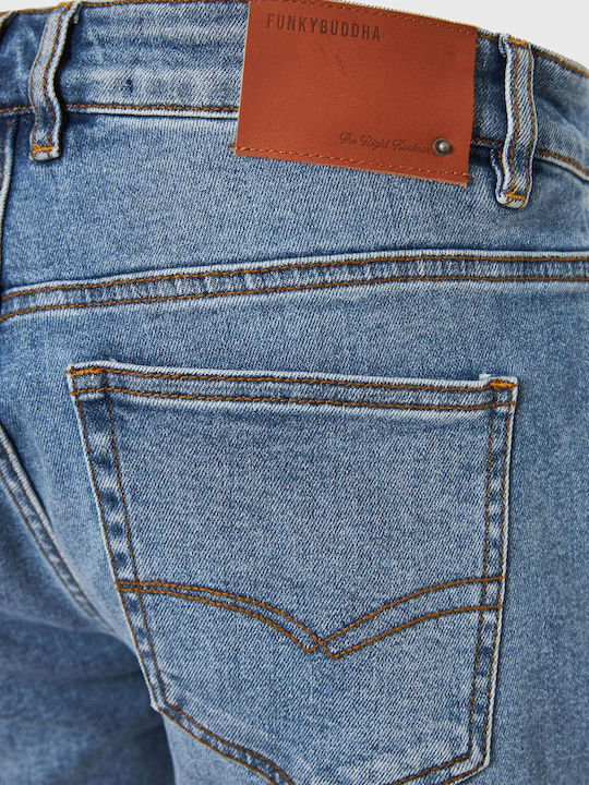 Ανδρικό Παντελόνι Τζιν με Slim Tapered Εφαρμογή Light Blue