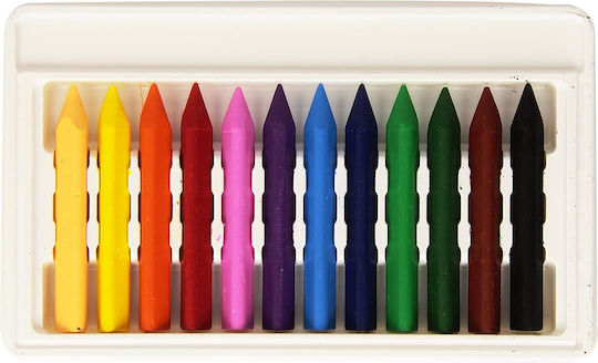Zola Wax Crayon Set 12 Pieces Triangular Multicoloured 9 Cm