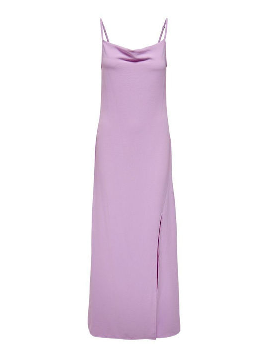 Sommer Maxi Abendkleid Drapierung mit Tränen Lila Rose