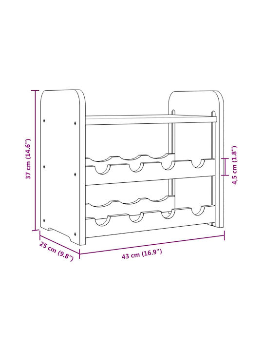 vidaXL Επιτραπέζια Κάβα Ποτών Καφέ 43x25x37εκ.