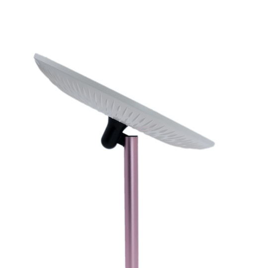Tabletop LED Lighted Makeup Mirror Round with Phone Holder, Adjustable Mirror and Lighting Angle, USB Cable Connection 24x14x35cm