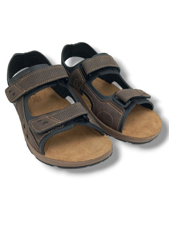 Leather Men's Sandal Inblu T0120100 Brown Normal Fit