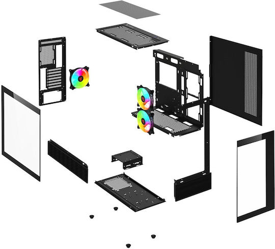 Savio Sigma X1 Gaming Middle Tower Carcasă PC Cu Deschidere Laterală Neagră