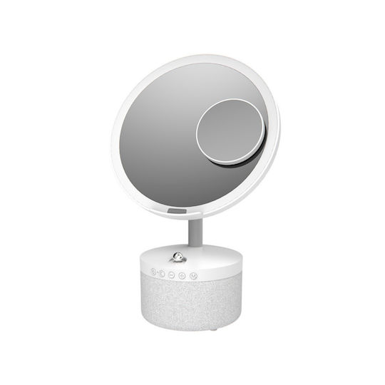 Kosmetikspiegel LED-Beleuchtung Make-up Bluetooth-Lautsprecher 15W kabelloses Ladegerät für das Telefon 7 RGB-Farben 3 einstellbare Temperaturstufen Einstellbarer Intensitätssensor Vergrößerungsglas