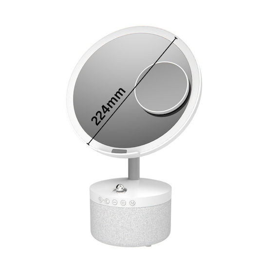 Kosmetikspiegel LED-Beleuchtung Make-up Bluetooth-Lautsprecher 15W kabelloses Ladegerät für das Telefon 7 RGB-Farben 3 einstellbare Temperaturstufen Einstellbarer Intensitätssensor Vergrößerungsglas