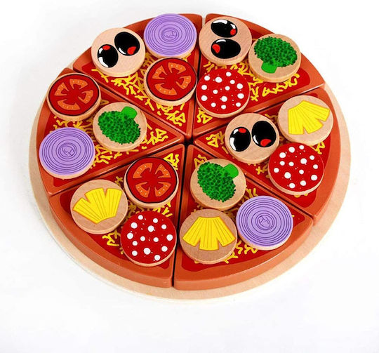 Wooden Game Children Zola Pizza Pattern Easy To Slice 27 Pieces