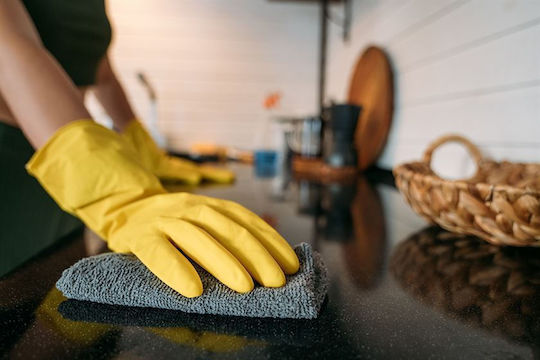 Intertan Ζεύγος Γαντιών Καθαριότητας Latex Medium Κίτρινα