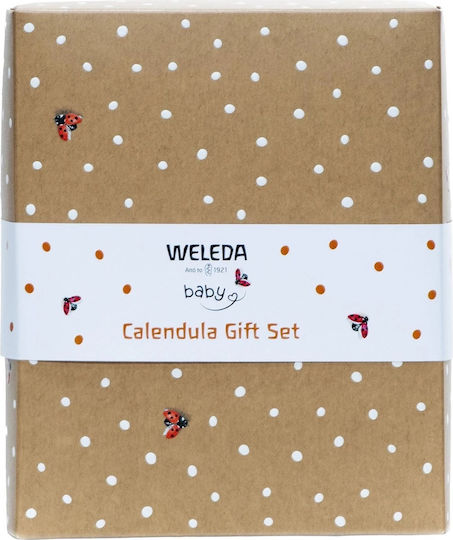 Weleda Care Set & Diaper Change Cream, 75+10ml, Shampoo & Shower Gel, 200+20ml & Sponge with Teddy Bear design