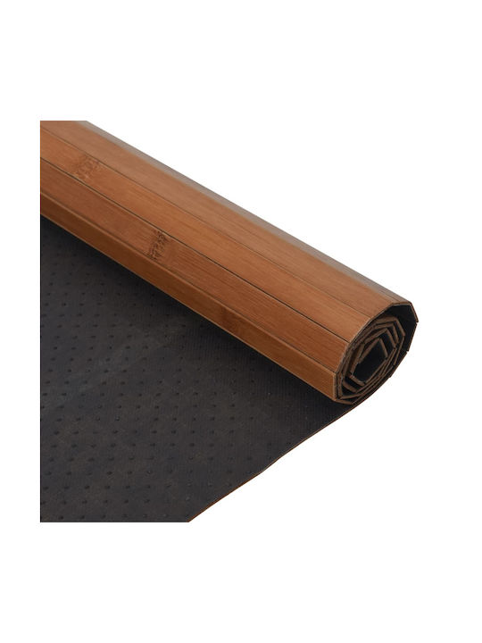 vidaXL Rutschfest Teppich Rechteckig Synthetisch,Polyester/Cotton/Leather Brown