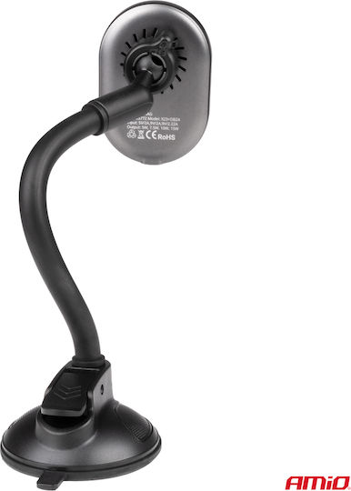 AMiO Car Mobile Mount with Magnet and Wireless Charging Black